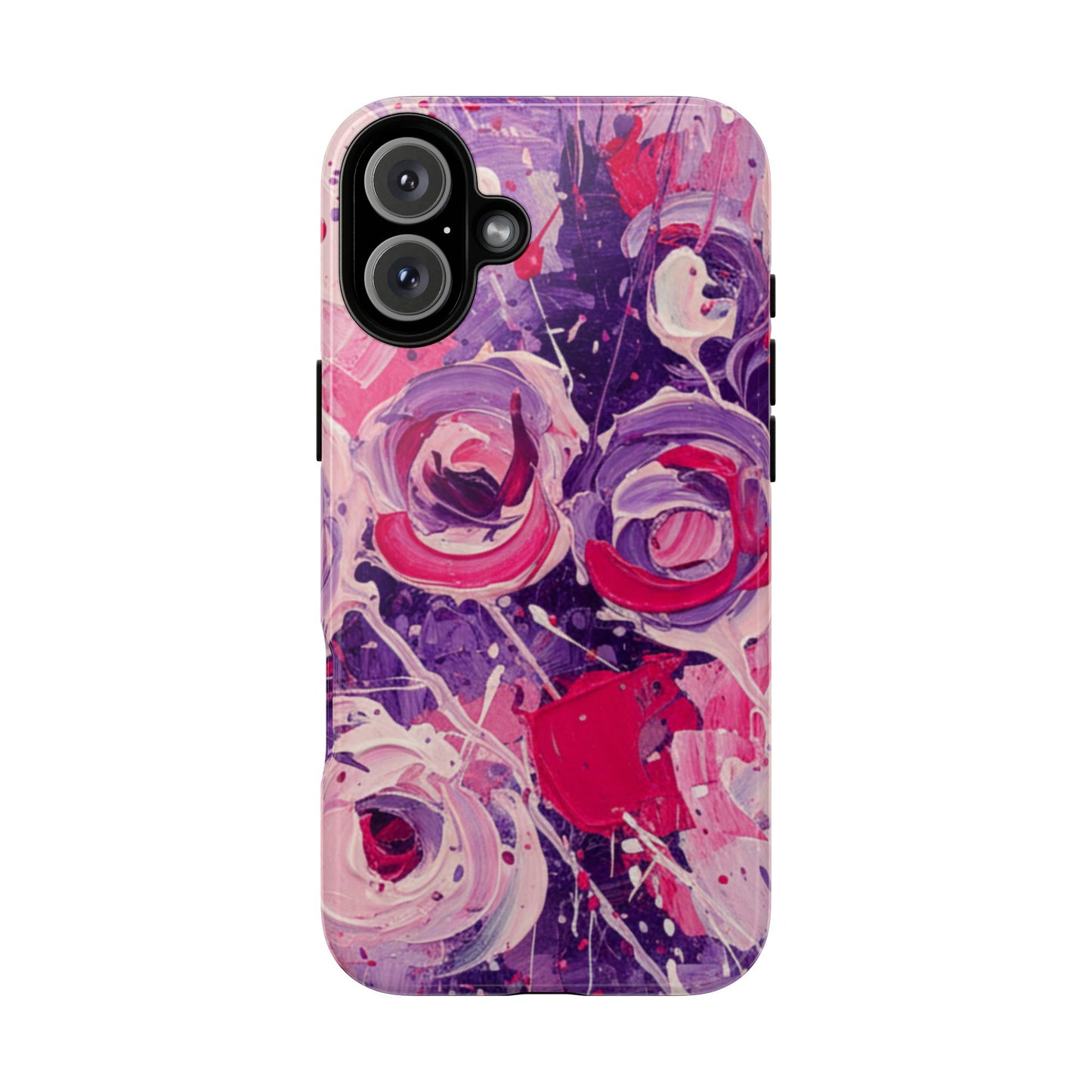 iPhone Tough Cases , iPhone 17 case, Phone Cases for iPhone 14\15\16\17 – Dual Layer, Matte/Glossy Finish, Wireless Charging Compatible, Floral Abstract Tough Phone Case — Protective Cover