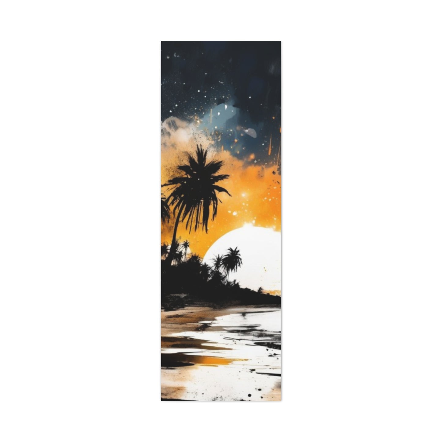 Sunset Beach Canvas Wall Art, Tropical Décor, Home Aesthetic, Gift for Beach Lovers, Relaxing Wall Decoration