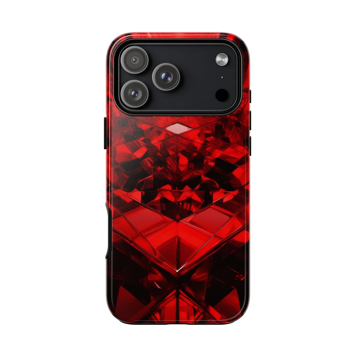 Red Crystal Design Phone Case for iPhone 17/16/15/14 - Tough, Stylish Protection