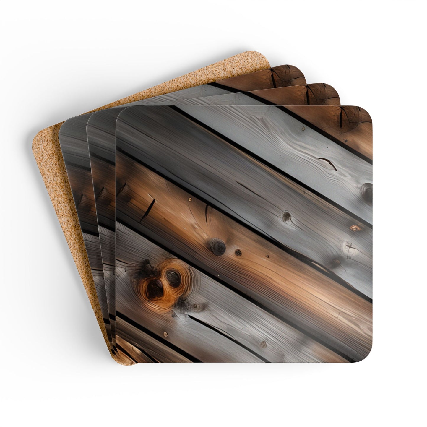 Rustic Corkwood Coaster Set - Perfect for Home Decor and Gift Giving, Kitchen Accessories