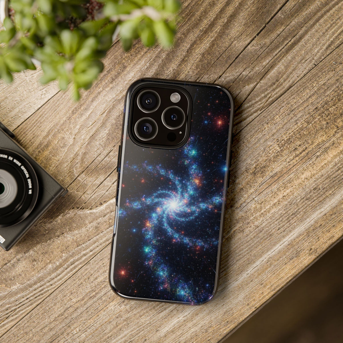 iPhone Tough Cases Phone Cases for iPhone 14\15\16\17\18 – Dual Layer, Matte/Glossy Finish, Wireless Charging Compatible. Galaxy Spiral Tough Phone Case — Cosmic Starfield Protective Cover for iPhone