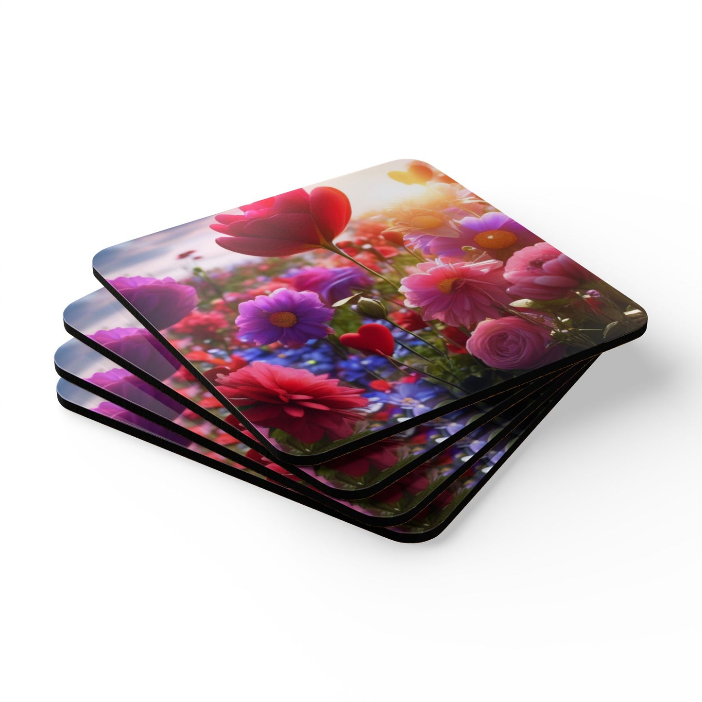 Floral Cork Coaster Set - Drink Coasters for Home Decor. Gifts for Her