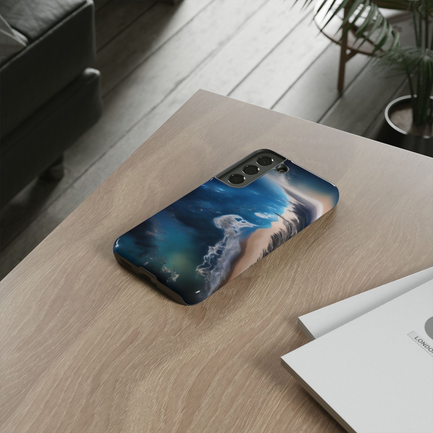 Tough Case Phone Case for Samsung Galaxy S26/S25/S24/S23/S22 – Dual Layer, Matte/Glossy Finish, Wireless Charging CompatibleOcean Wave Phone Case - Tough, Stylish Protection for Beach Lovers