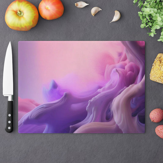 Tempered Glass Cutting Board – Hygienic, Scratch-Resistant, Dishwasher-Safe | Modern Kitchen Essential, Modern Abstract Cutting Board - Elegant Kitchen Decor for Foodies