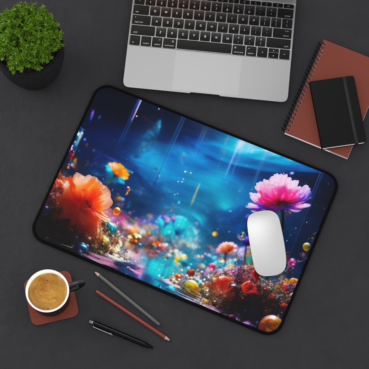 Large Gaming Mouse Pad – Premium Mouse Pad & Tech Accessory for Home & Office, Premium Desk Mat, Gaming Mouse Pad, Non-slip. Floral Dreamscape Desk Mat — Vibrant Underwater Garden Mouse Pad