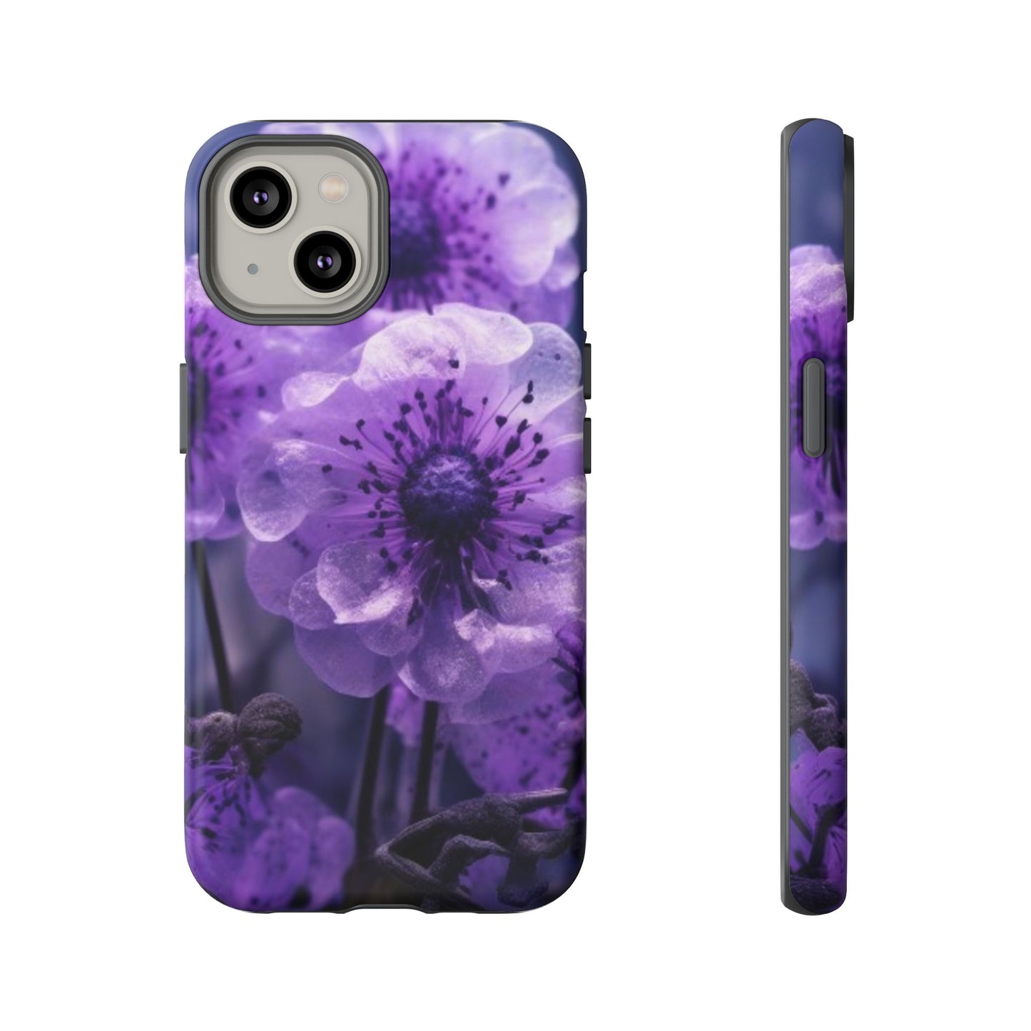 Purple Floral iPhone Case, Tough Cases for iPhone 17/16/15/14- Tough & Stylish Phone Protection. Gifts for her