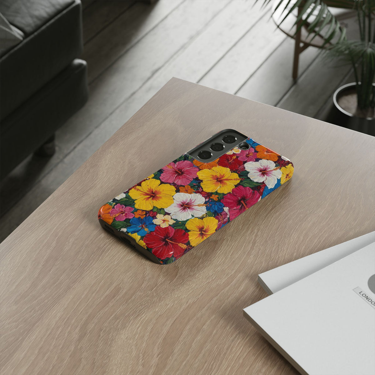 Tough Cases Phone Cases for Samsung Galaxy S26/S25/S24/S23/S22 – Dual Layer, Matte/Glossy Finish, Wireless Charging CompatibleFloral Hibiscus Tough Phone Case — Bright Tropical Flowers Protective Cover
