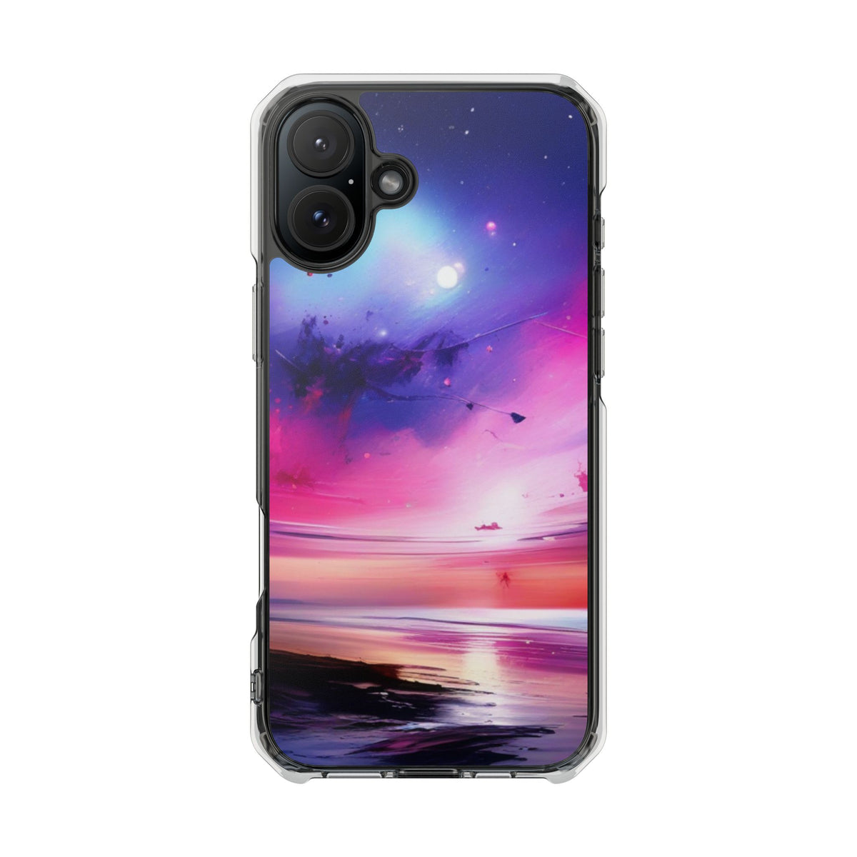 Magnetic Impact Phone Case for iPhone 16/15/14, Magnetic Clear Impact Phone Cases - Galaxy Vibe, Protective Cover, Customizable Gift, Stylish Phone Accessory, Unique Design