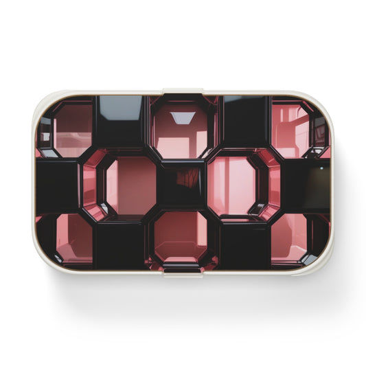 Stylish Bento Box Lunchbox – Portable, Designer Food Container with Wooden Lid & Two Moveable Compartments for Work, School & Picnics