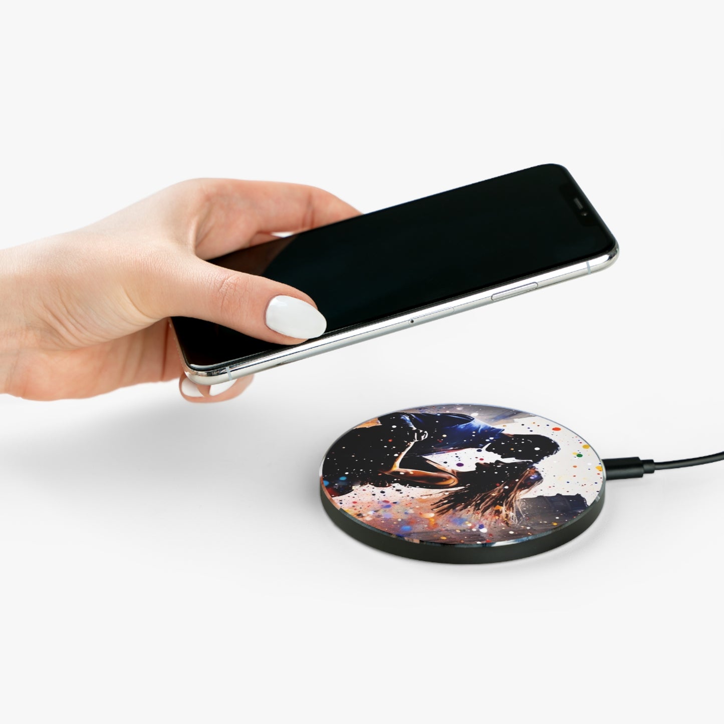 10W Fast Wireless Phone Charger – Qi-Certified for iPhone 16/15/14, Samsung Galaxy S25/S24/S23, Google Pixel 7/8/9 – Sleek, Compact Design with Micro USB Cable.