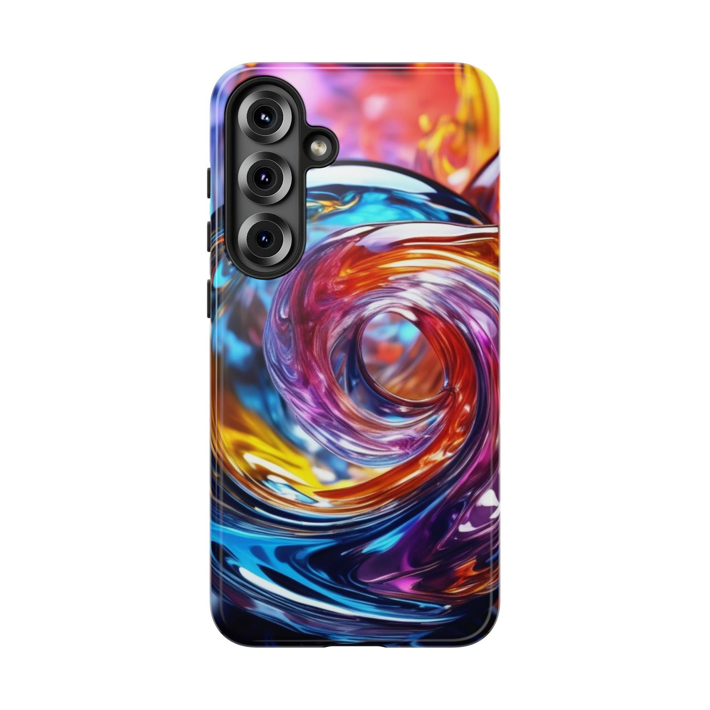 Tough Case Phone Case for Samsung Galaxy S25/S24 – Dual Layer, Matte/Glossy Finish, Wireless Charging Compatible, Vibrant Swirl Phone Case - Tough Cases for Stylish Protection