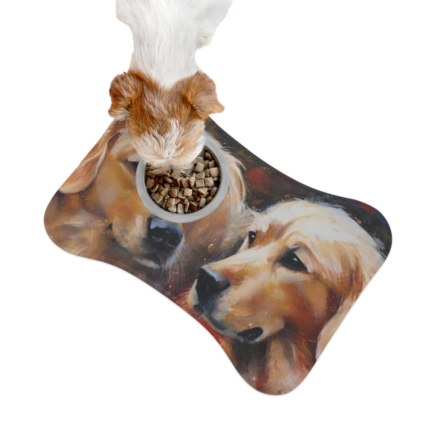 Designer Pet Feeding Mat – Non-Slip, Absorbent & Bone Shaped for Mess-Free Meals
