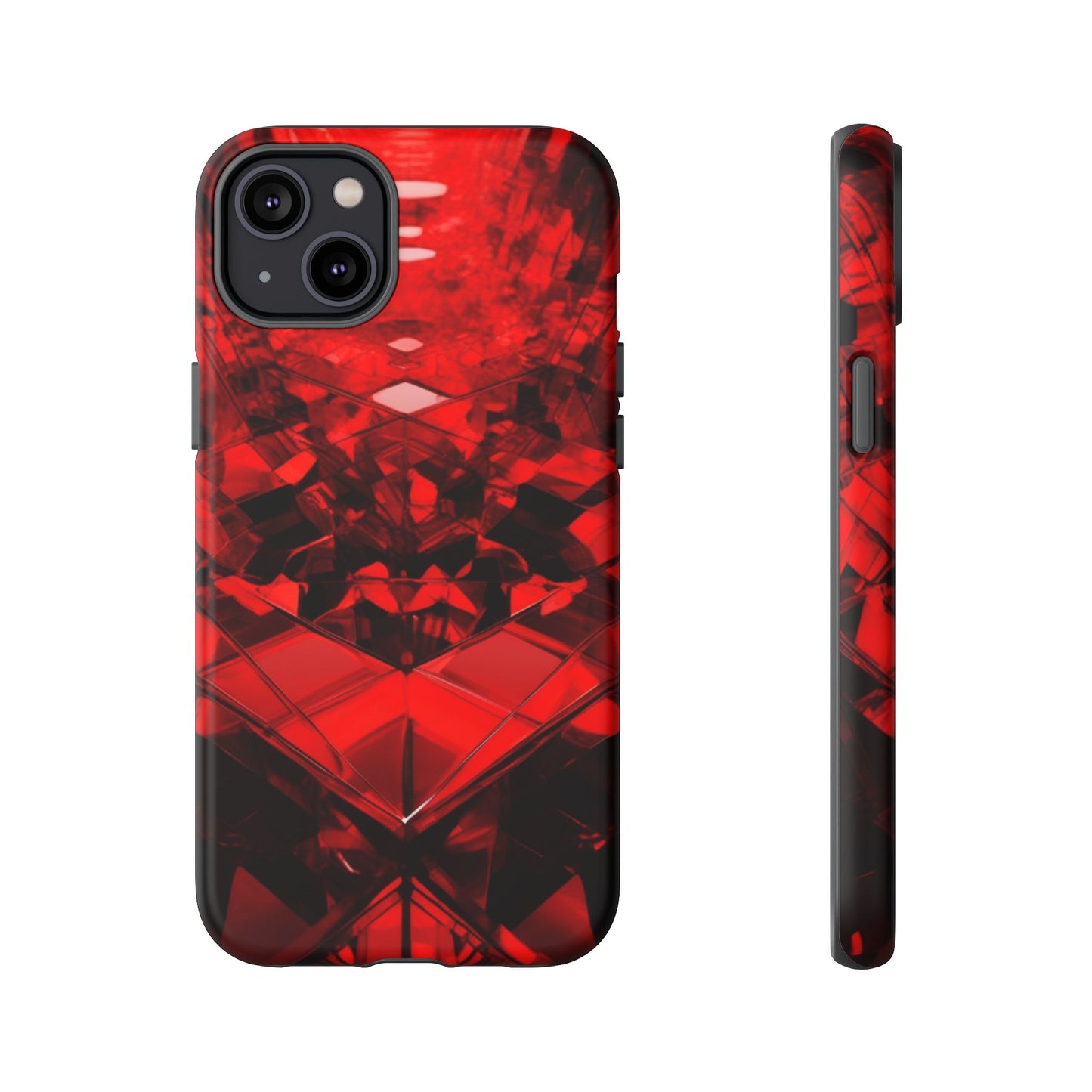 Red Crystal Design Phone Case for iPhone 17/16/15/14 - Tough, Stylish Protection