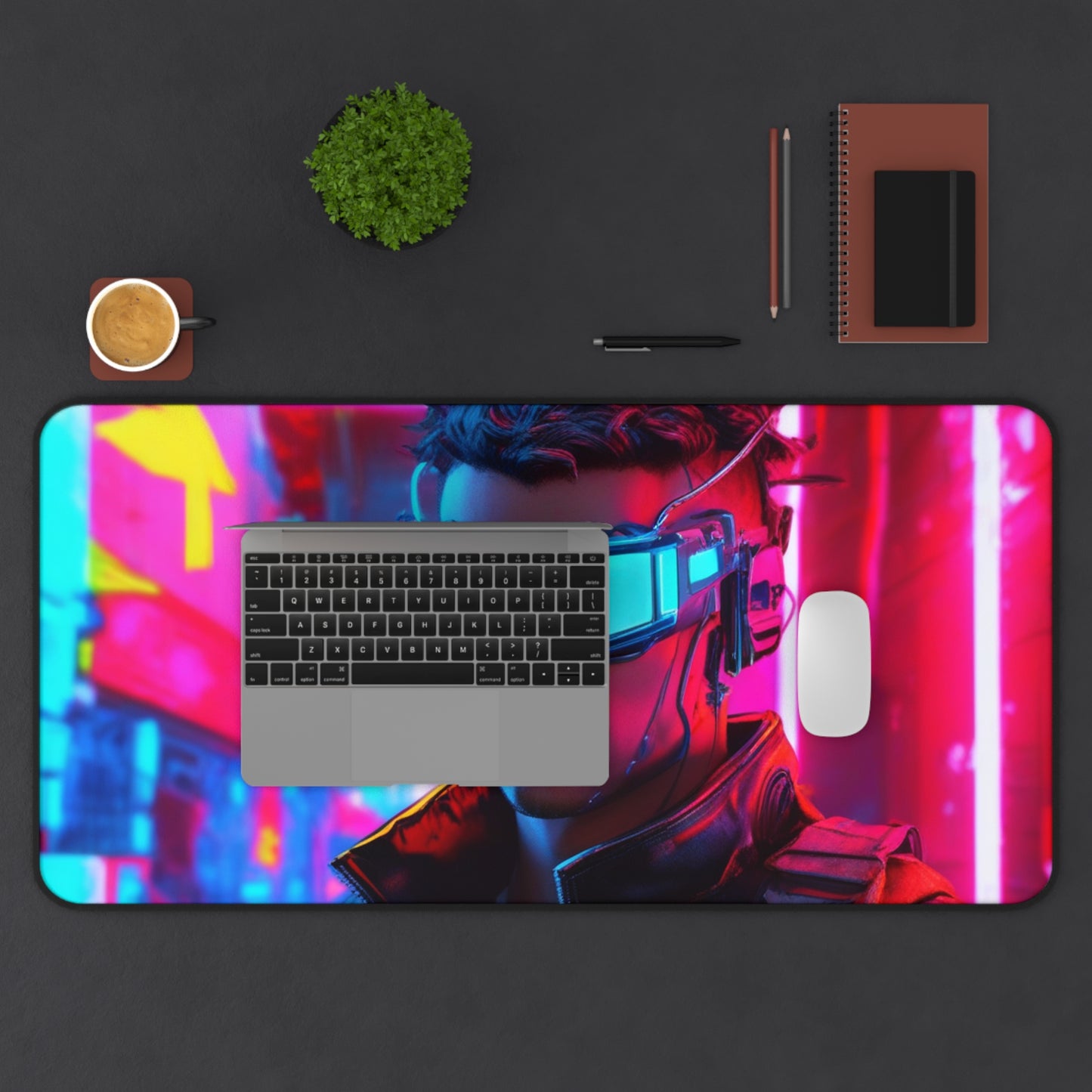 Large Gaming Mouse Pad – Premium Mouse Pad & Tech Accessory for Home & Office, Premium Desk Mat, Gaming Mouse Pad, Non-slip. Cyberpunk Gamer Desk Mat — Neon VR Cityscape Mouse Pad