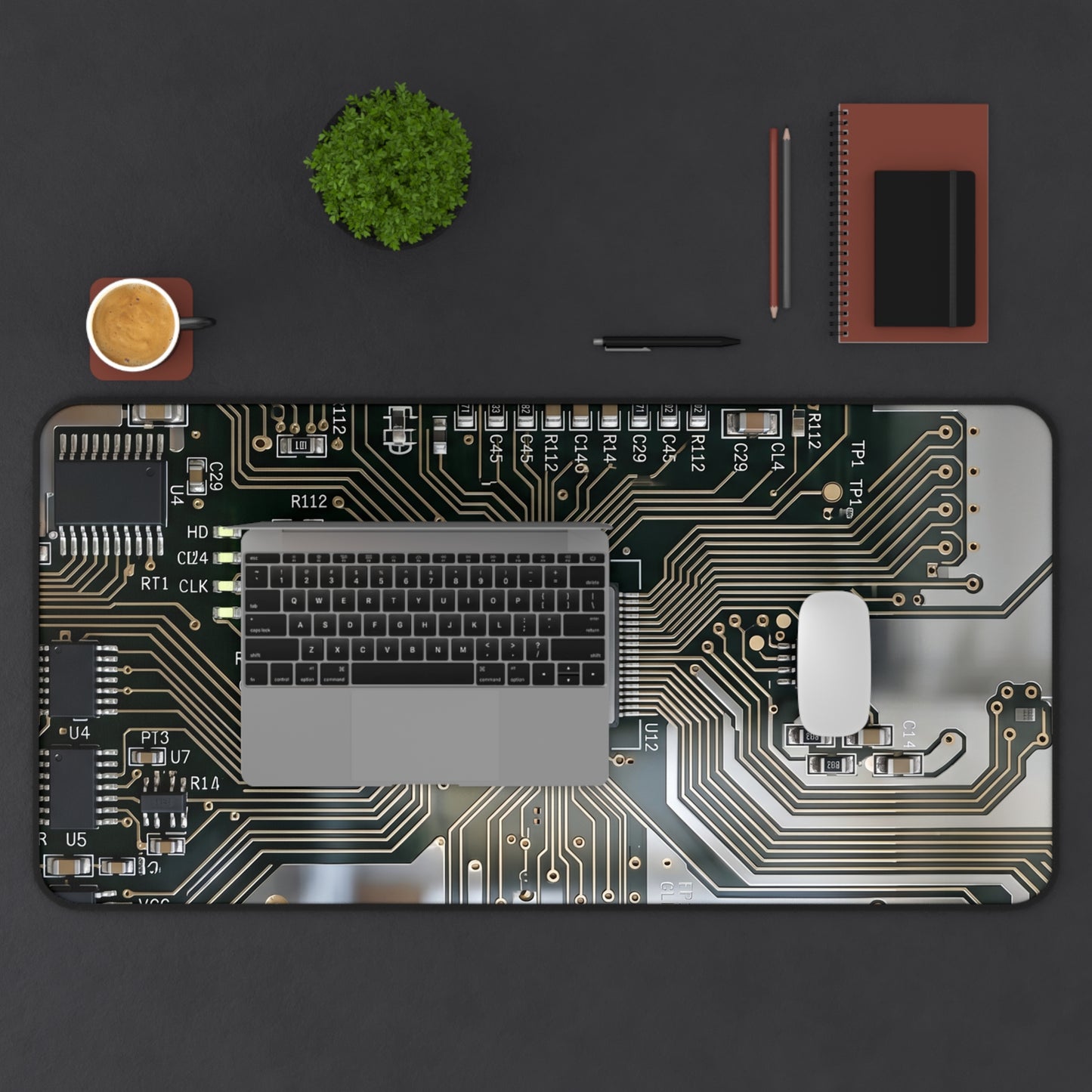 Large Gaming Mouse Pad – Premium Mouse Pad & Tech Accessory for Home & Office, Premium Desk Mat, Gaming Mouse Pad, Non-slip, Circuit Board Desk Mat — Tech Microchip Gaming Mouse Pad