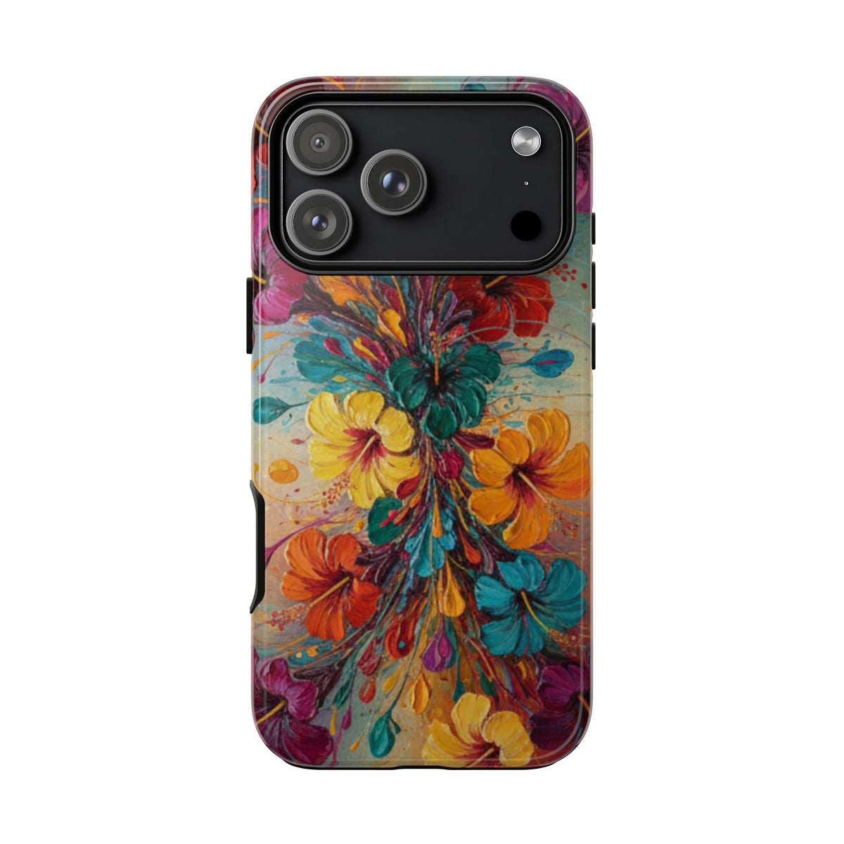 iPhone Tough Cases Phone Cases for iPhone 14\15\16\17\18 – Dual Layer, Matte/Glossy Finish, Wireless Charging Compatible. Floral Burst Tough Phone Case — Vibrant Flower Protective Case