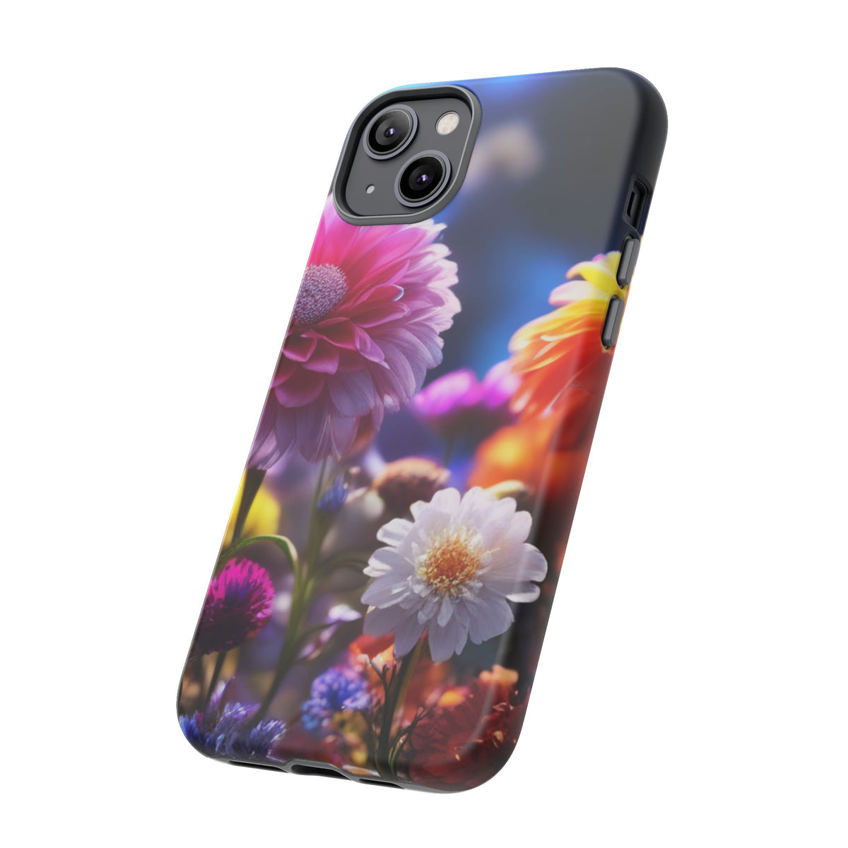 iPhone Tough Cases Phone Cases for iPhone 14\15\16\17 – Dual Layer, Matte/Glossy Finish, Wireless Charging Compatible, Floral Garden Phone Case — Vibrant Bloom Protective iPhone Cover
