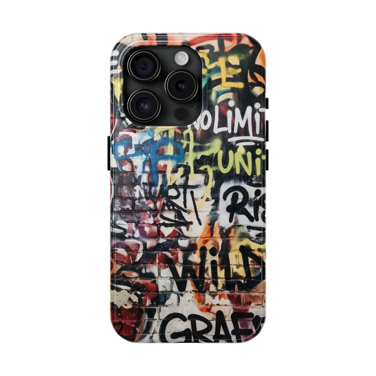 iPhone Tough Cases Phone Cases for iPhone 15\16\17\18 – Dual Layer, Matte/Glossy Finish, Wireless Charging Compatible. Graffiti Tough Phone Case