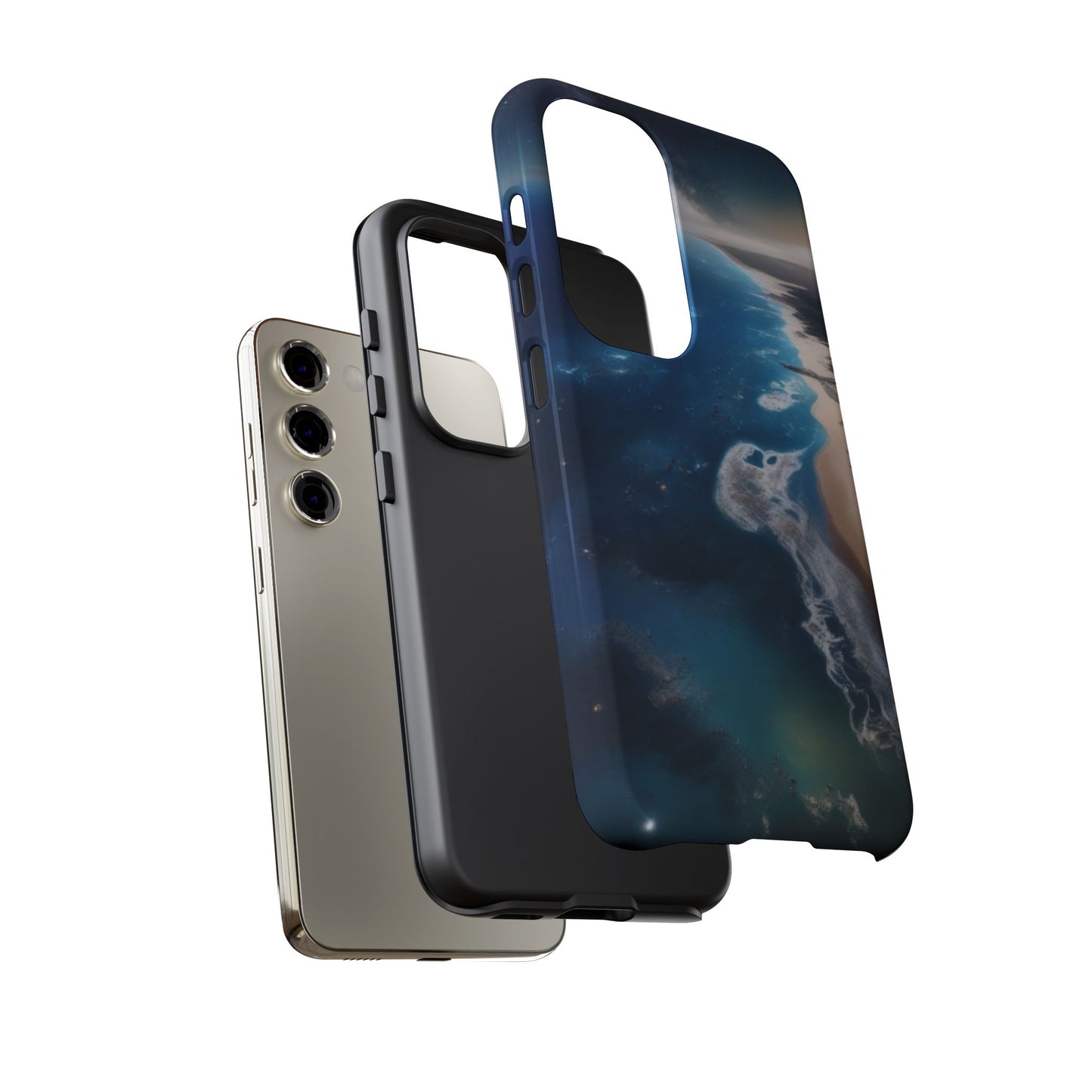 Tough Case Phone Case for Samsung Galaxy S26/S25/S24/S23/S22 – Dual Layer, Matte/Glossy Finish, Wireless Charging CompatibleOcean Wave Phone Case - Tough, Stylish Protection for Beach Lovers