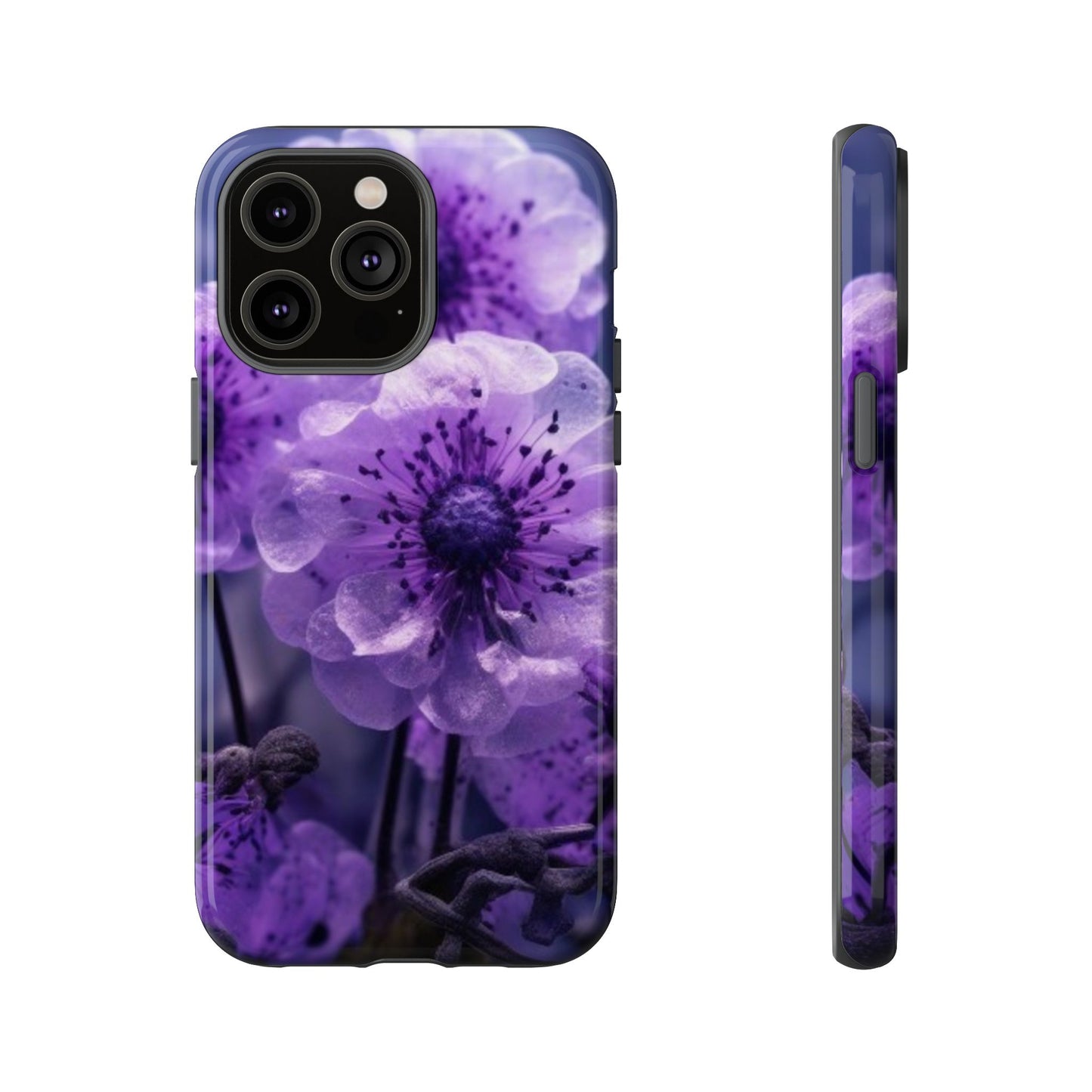 Purple Floral iPhone Case, Tough Cases for iPhone 17/16/15/14- Tough & Stylish Phone Protection. Gifts for her