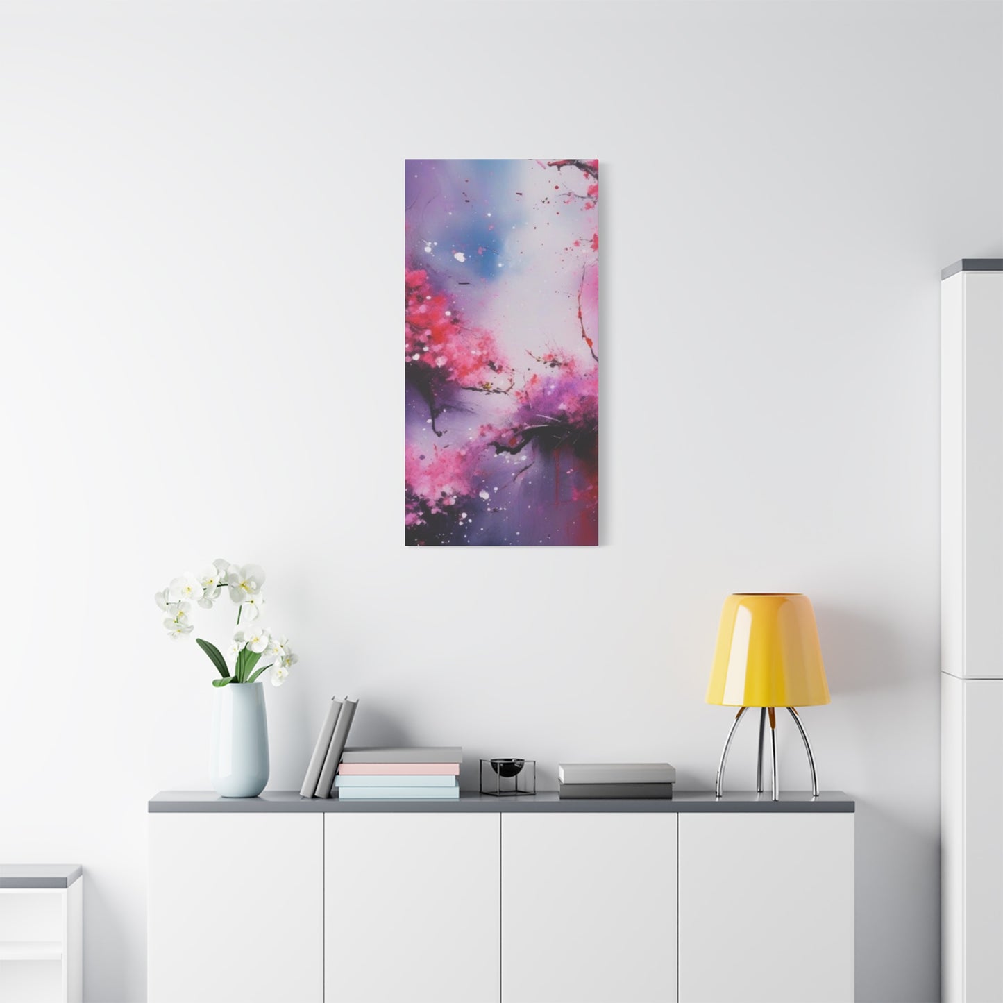 Abstract Art Canvas Print – Modern Wall Art, Cherry Blossoms, Mother's Day, Birthday, Digital Artwork, Matte Canvas, Ready to Hang, Home & Office Décor, Modern Wall Décor