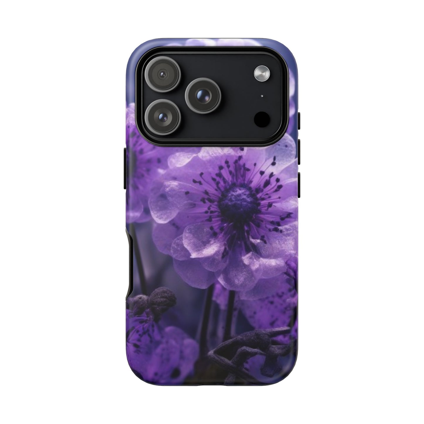 Purple Floral iPhone Case, Tough Cases for iPhone 17/16/15/14- Tough & Stylish Phone Protection. Gifts for her