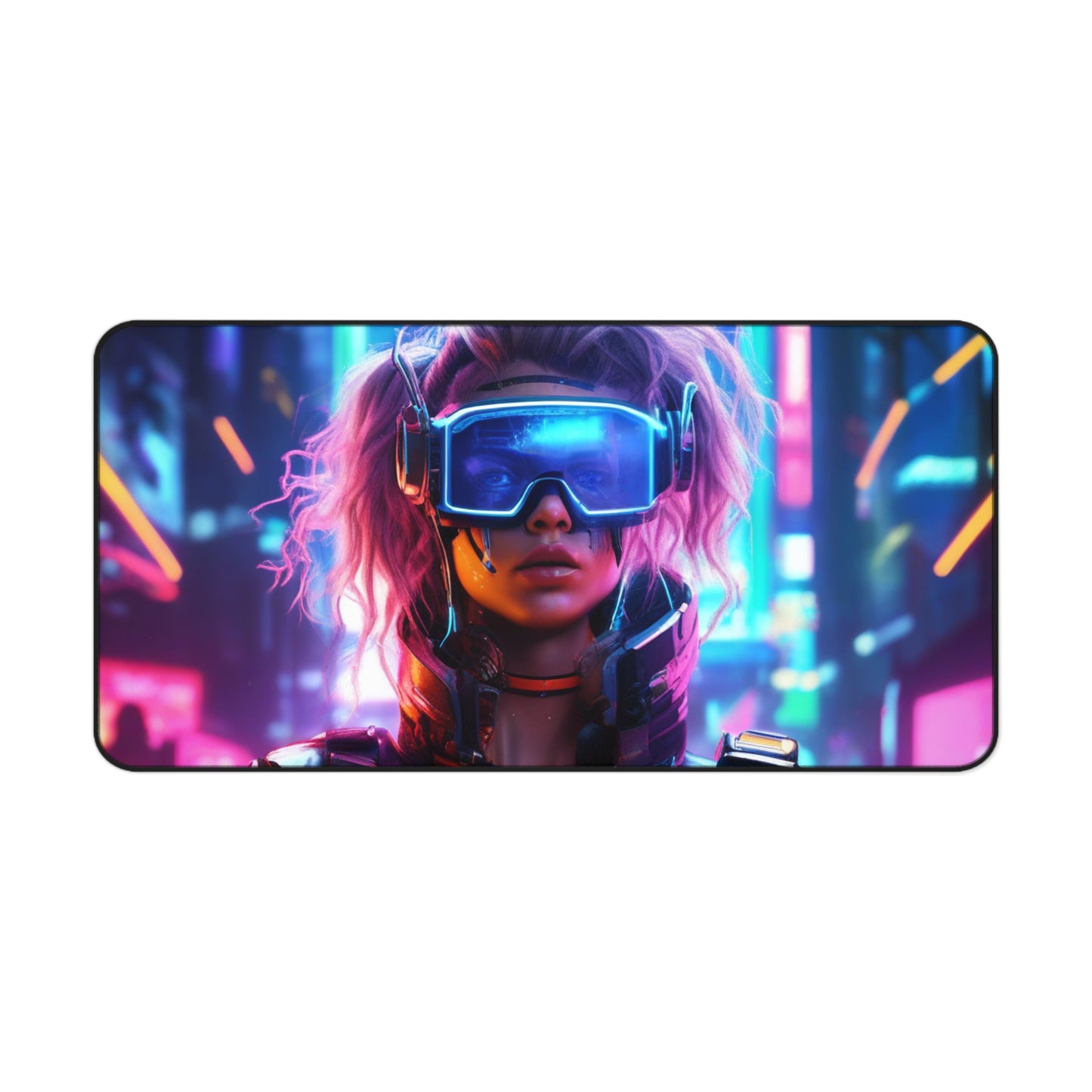 Large Gaming Mouse Pad – Premium Mouse Pad & Tech Accessory for Home & Office, Premium Desk Mat, Gaming Mouse Pad, Non-slip. Cyberpunk VR Girl Desk Mat — Neon Gaming Mousepad for Gamers & Streamers...