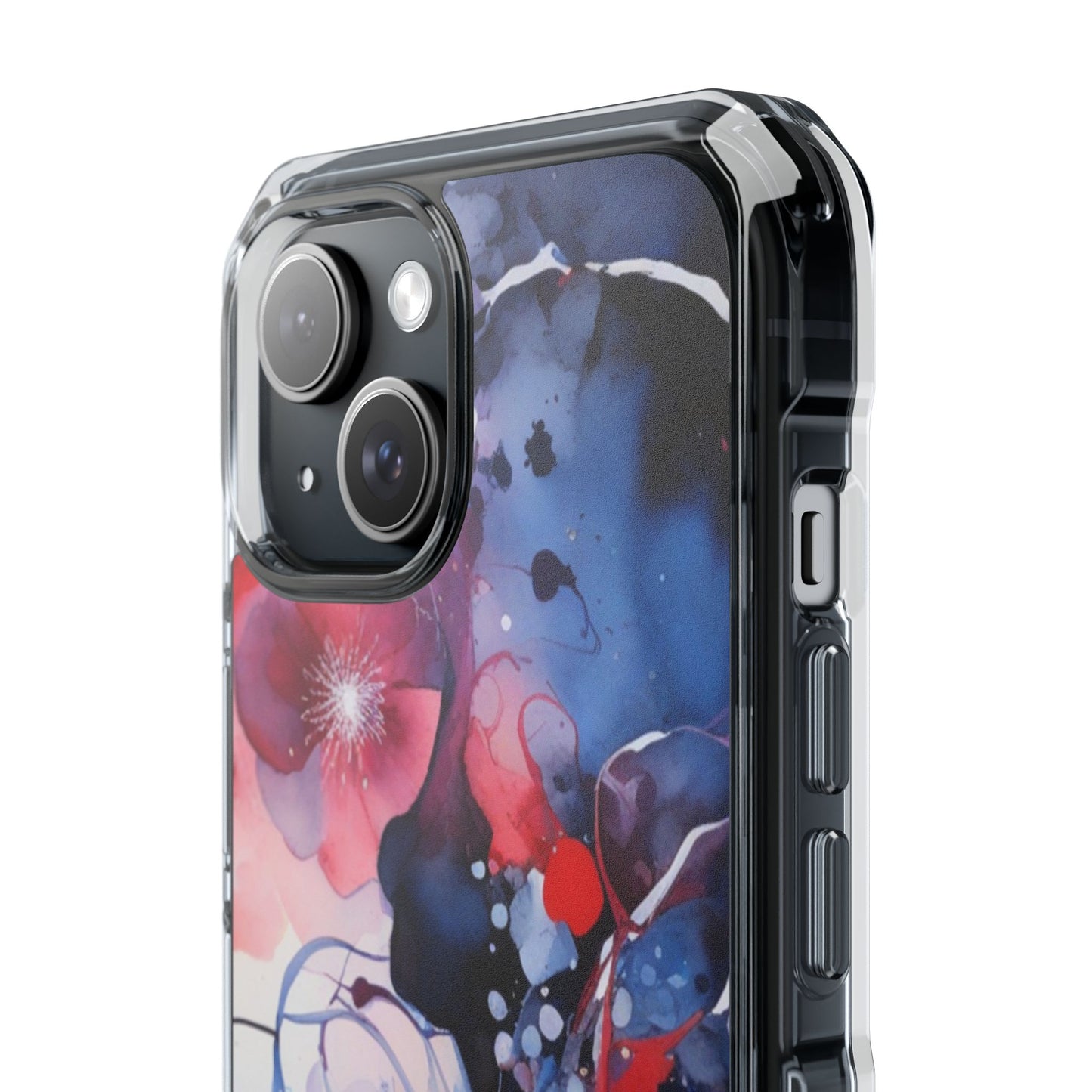 Clear Magnetic Phone Case — Watercolor Floral Impact Protection. Magnetic Impact Phone Case for iPhone 17/16/15/14.