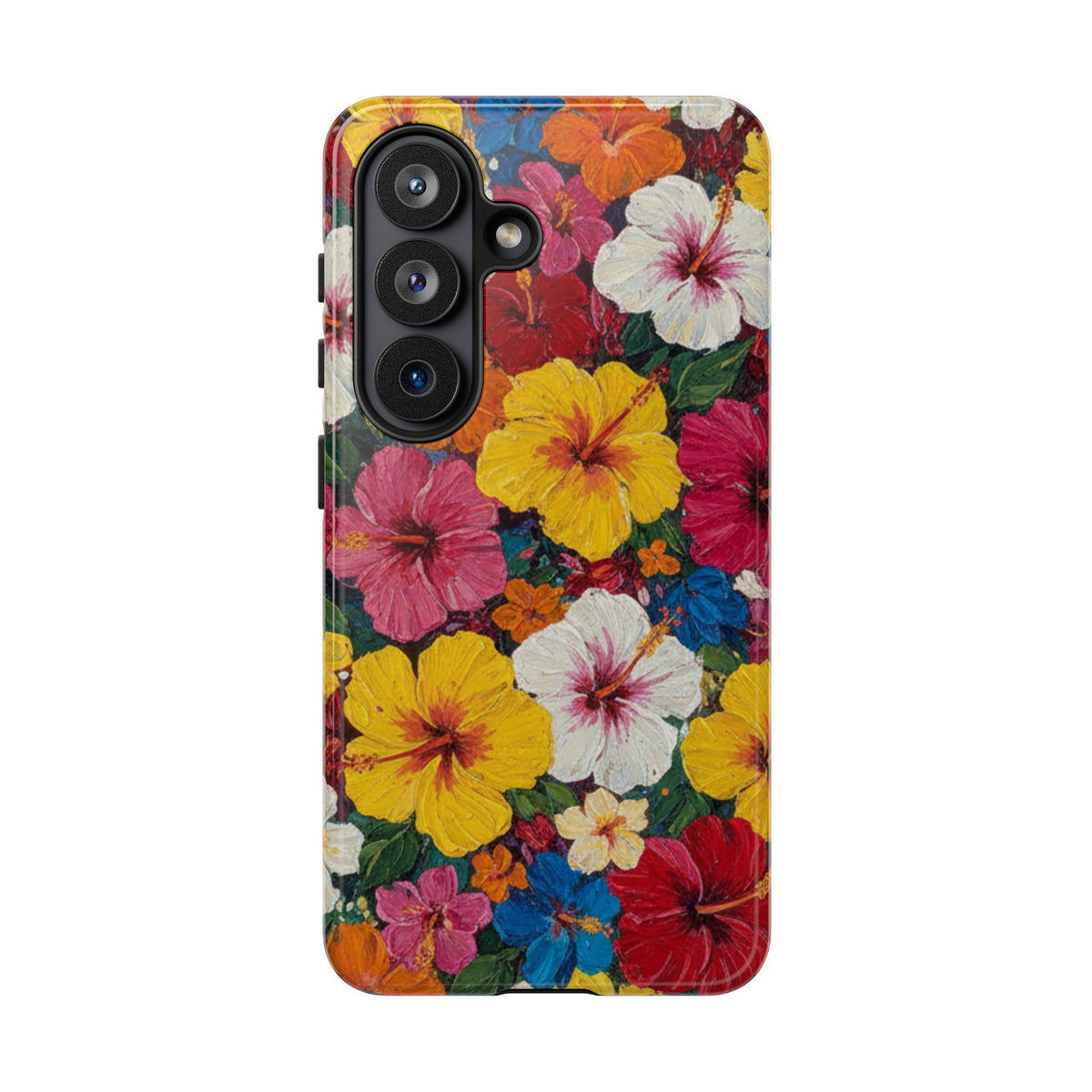 Tough Cases Phone Cases for Samsung Galaxy S26/S25/S24/S23/S22 – Dual Layer, Matte/Glossy Finish, Wireless Charging CompatibleFloral Hibiscus Tough Phone Case — Bright Tropical Flowers Protective Cover