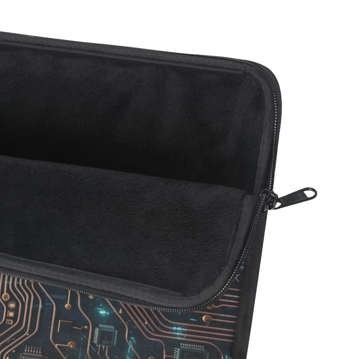 Circuit Board Laptop Sleeve — Tech Microchip Design, printed design evokes the silent hum of processors and data flowing along copper, Tech Accessories