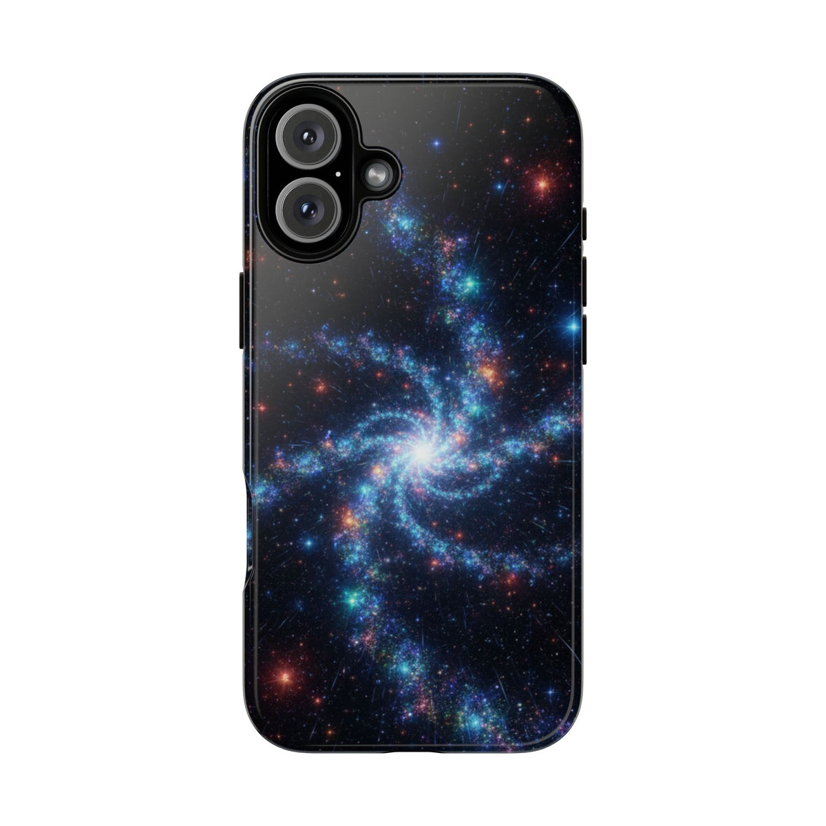 iPhone Tough Cases Phone Cases for iPhone 14\15\16\17\18 – Dual Layer, Matte/Glossy Finish, Wireless Charging Compatible. Galaxy Spiral Tough Phone Case — Cosmic Starfield Protective Cover for iPhone