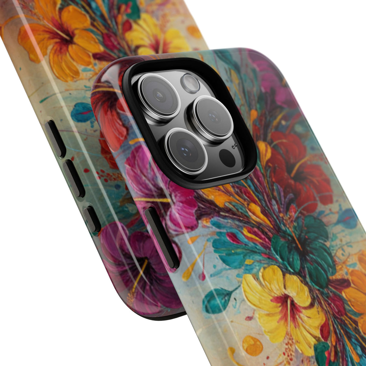iPhone Tough Cases Phone Cases for iPhone 14\15\16\17\18 – Dual Layer, Matte/Glossy Finish, Wireless Charging Compatible. Floral Burst Tough Phone Case — Vibrant Flower Protective Case