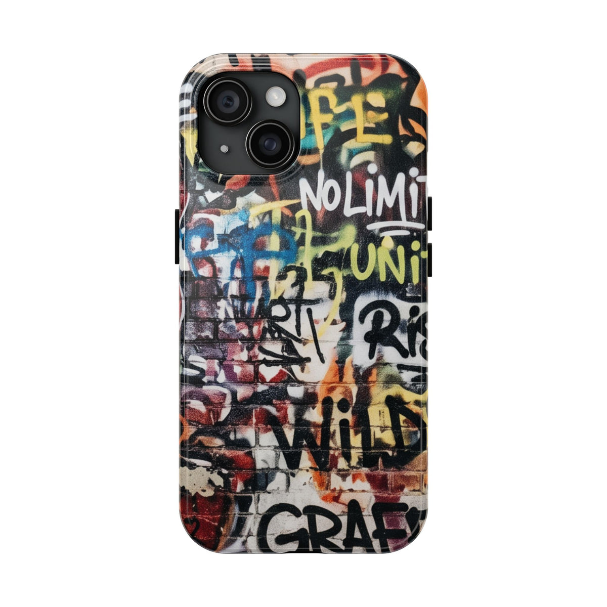 iPhone Tough Cases Phone Cases for iPhone 15\16\17\18 – Dual Layer, Matte/Glossy Finish, Wireless Charging Compatible. Graffiti Tough Phone Case