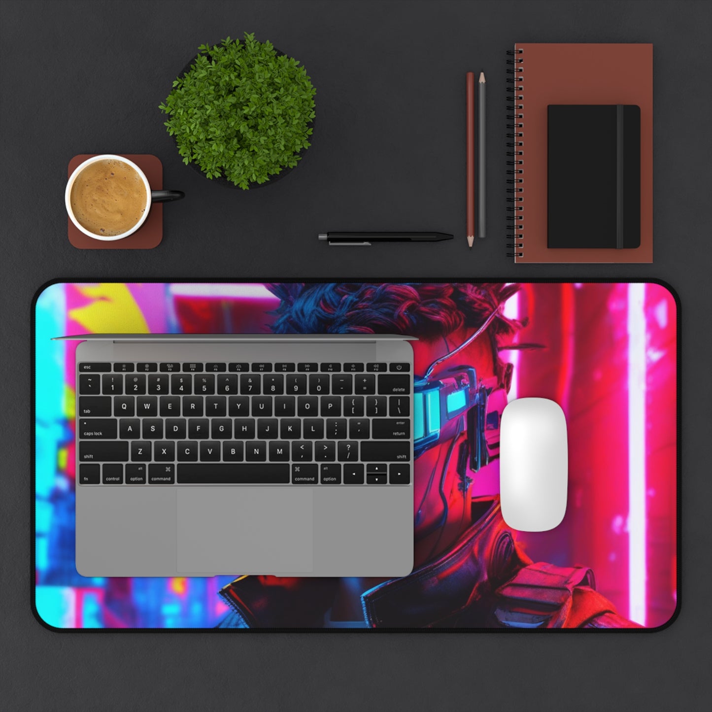 Large Gaming Mouse Pad – Premium Mouse Pad & Tech Accessory for Home & Office, Premium Desk Mat, Gaming Mouse Pad, Non-slip. Cyberpunk Gamer Desk Mat — Neon VR Cityscape Mouse Pad