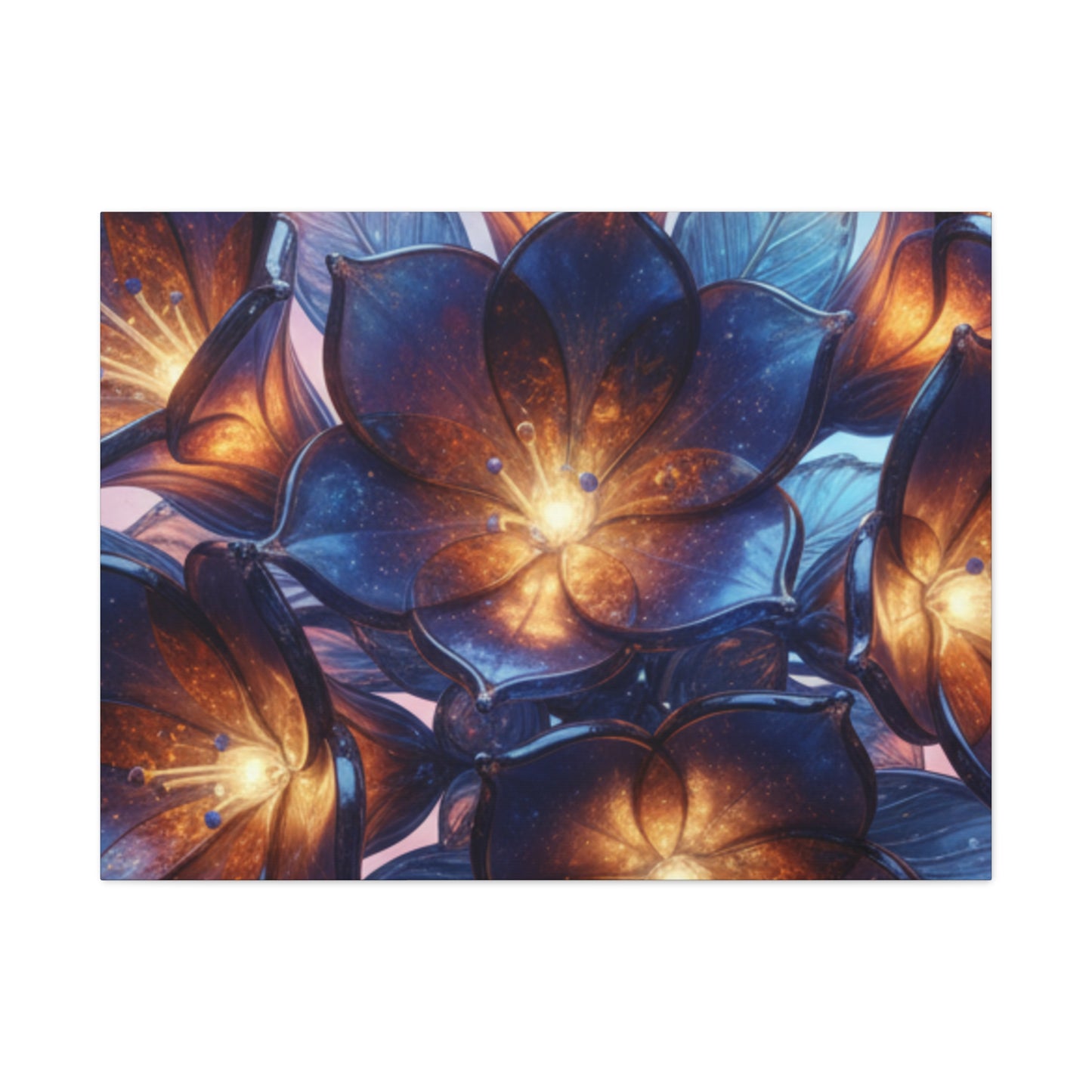 Canvas Print – Modern Wall Art, Matte Canvas, Ready to Hang, Home & Office Décor, Modern Wall Décor, Floral Canvas Wall Art — Illuminated Blossom Matte Stretched Print