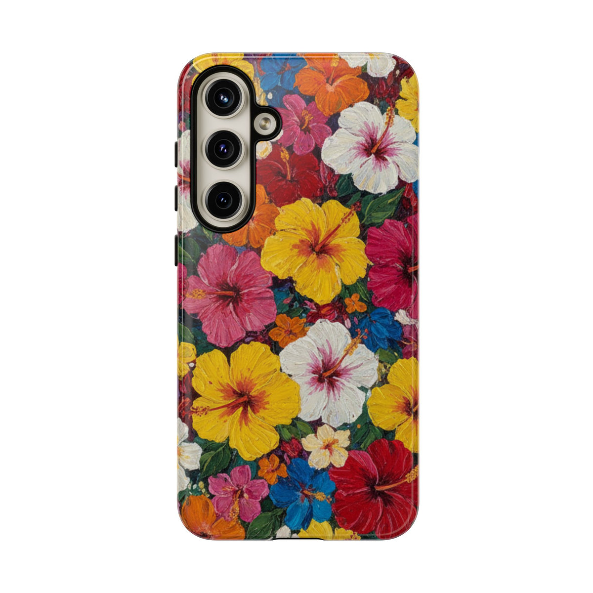 Tough Cases Phone Cases for Samsung Galaxy S26/S25/S24/S23/S22 – Dual Layer, Matte/Glossy Finish, Wireless Charging CompatibleFloral Hibiscus Tough Phone Case — Bright Tropical Flowers Protective Cover