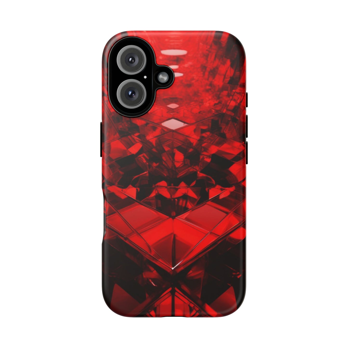 Red Crystal Design Phone Case for iPhone 17/16/15/14 - Tough, Stylish Protection