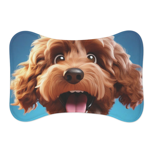 Designer Pet Feeding Mat – Non-Slip, Absorbent & Bone Shaped for Mess-Free Meals