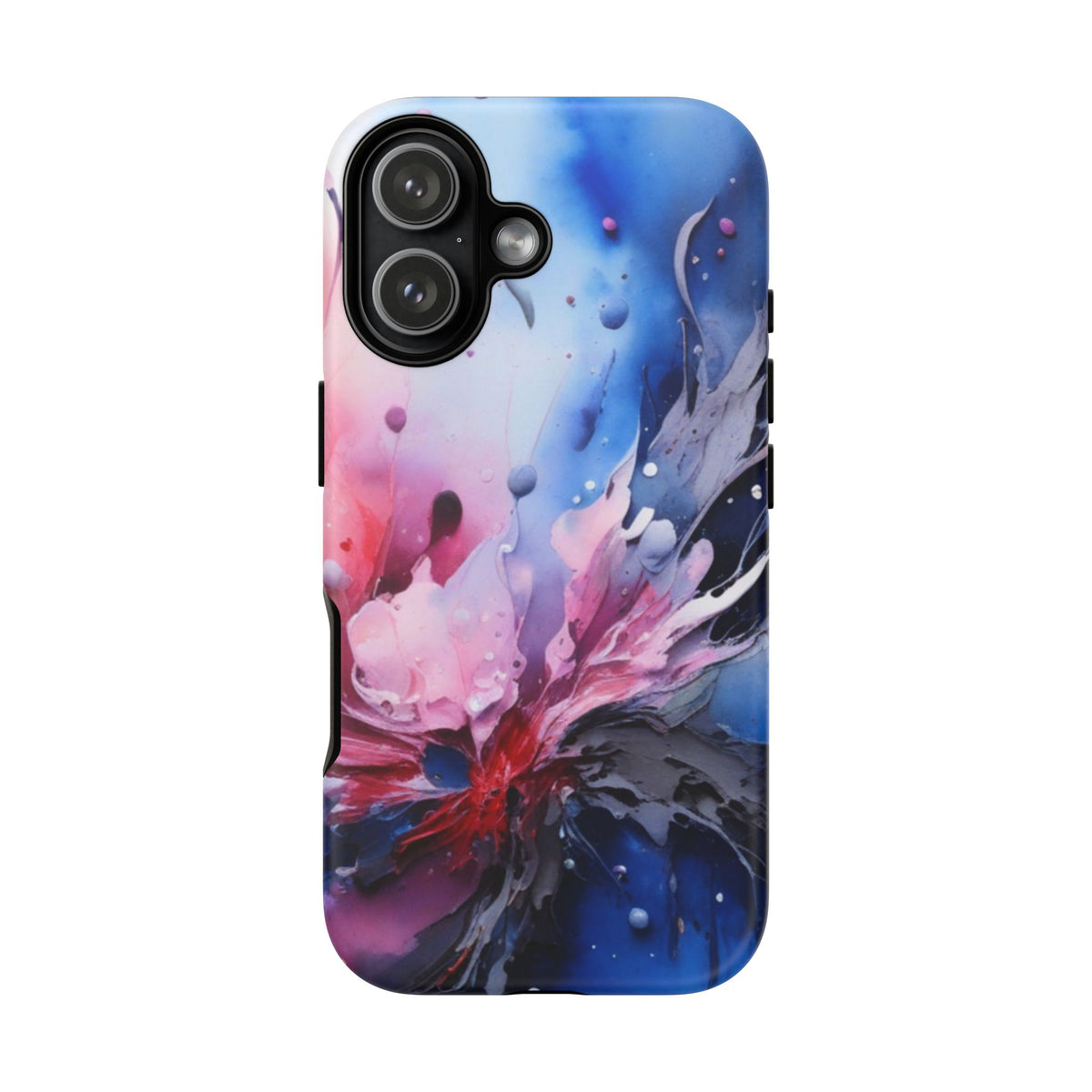 Tough Case — Abstract Pink & Blue Phone Case. iPhone Tough Cases Phone Cases for iPhone 17/16/15/14 – Dual Layer, Matte/Glossy Finish, Wireless Charging Compatible