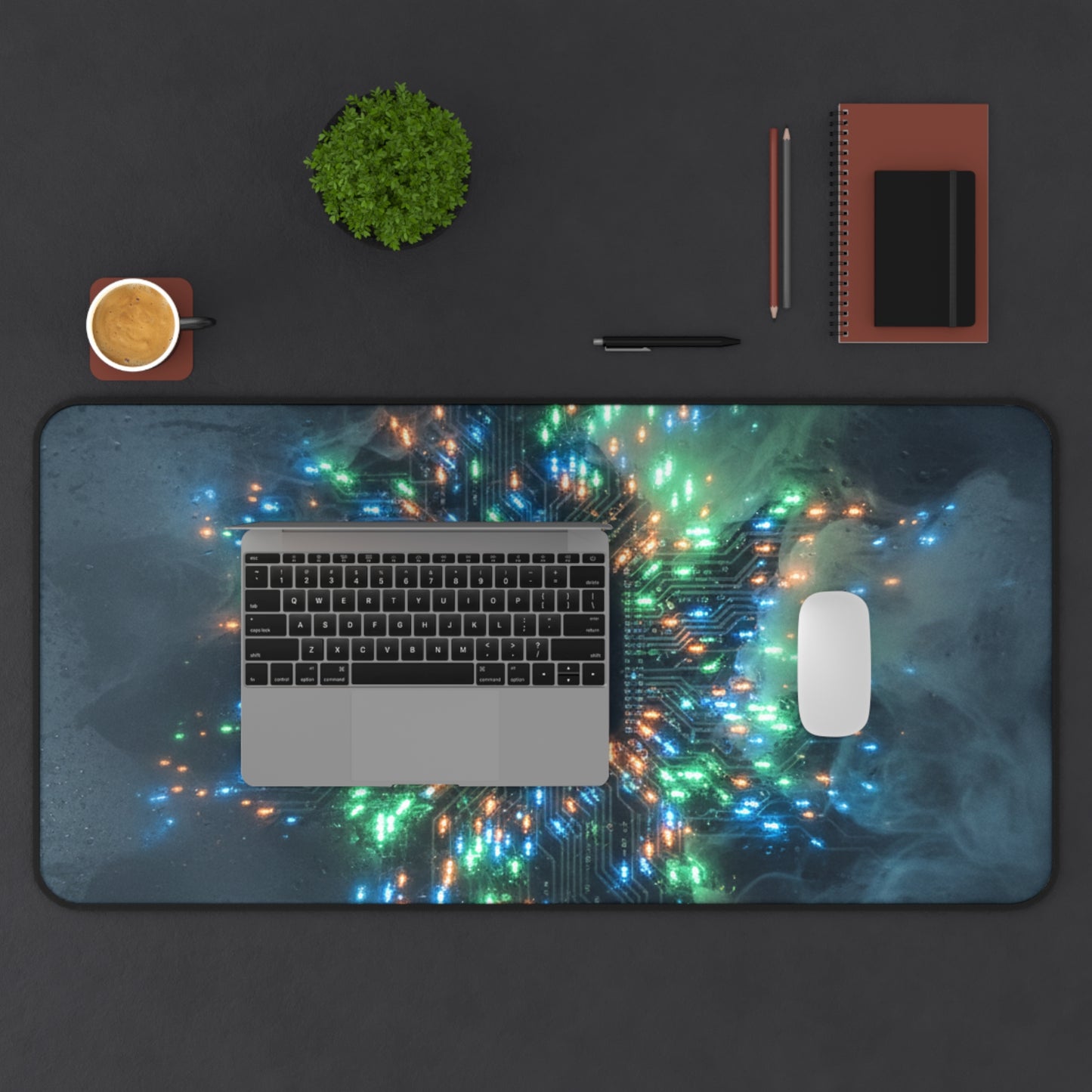 Large Gaming Mouse Pad – Premium Mouse Pad & Tech Accessory for Home & Office, Premium Desk Mat, Gaming Mouse Pad, Non-slip, Tech Core LED Burst Desk Mat — RGB Circuit Gamer Mouse Pad