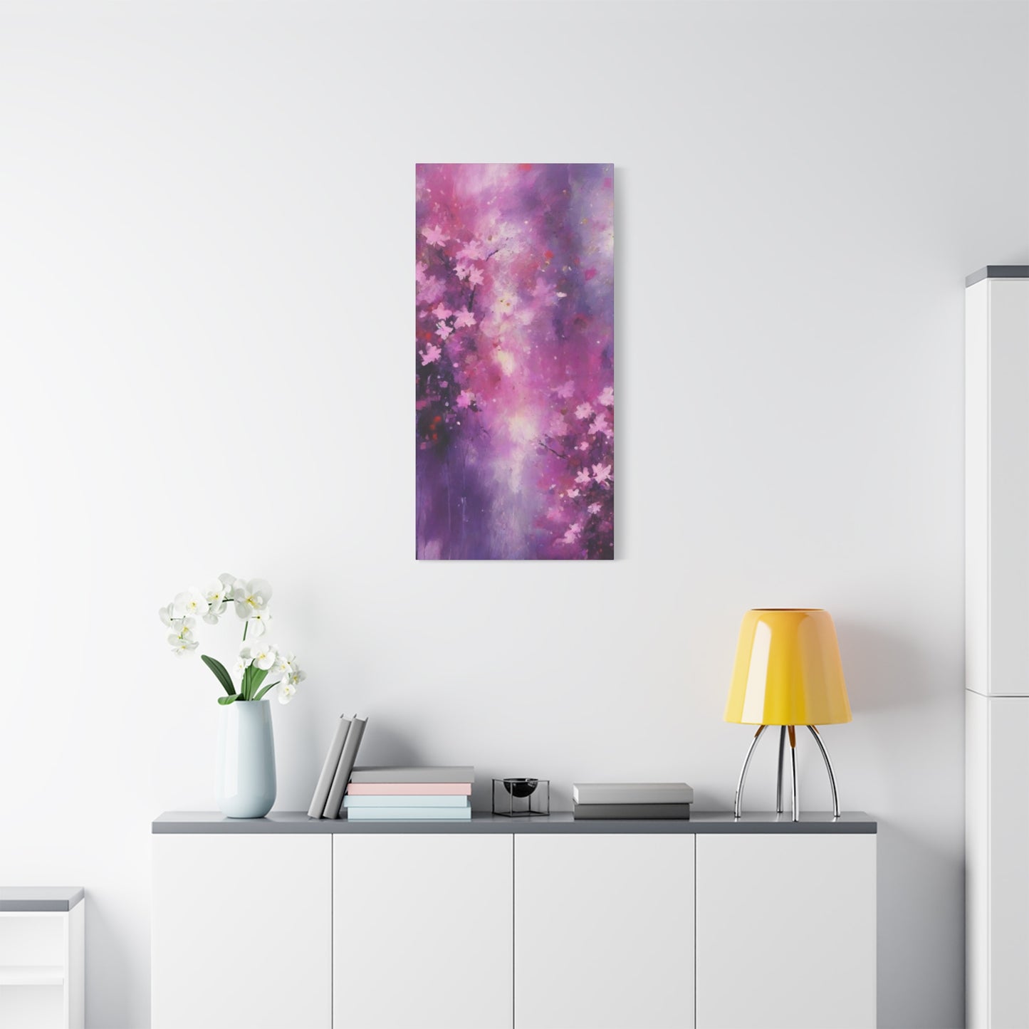 Abstract Art Canvas Print – Modern Wall Art, Digital Artwork, Matte Canvas, Ready to Hang, Home & Office Décor, Modern Wall Décor, Floral Abstract Wall Art - Purple Blossom Matte Canvas