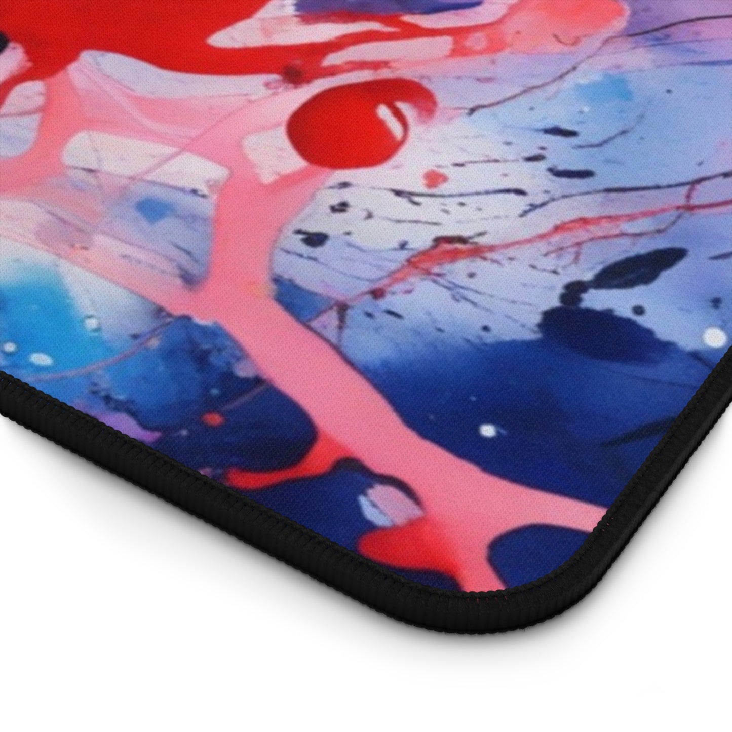 Large Gaming Mouse Pad – Premium Mouse Pad & Tech Accessory for Home & Office, Premium Desk Mat, Gaming Mouse Pad, Non-slip. Abstract Splash Desk Mat — Red & Blue Artistic Mouse Pad