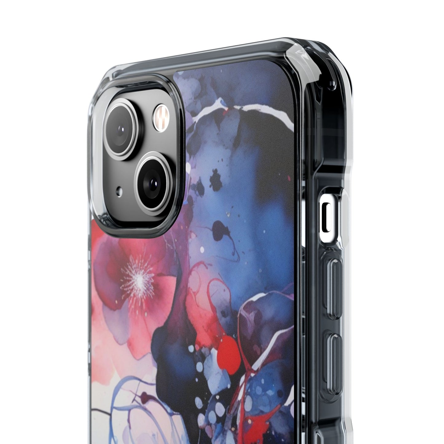 Clear Magnetic Phone Case — Watercolor Floral Impact Protection. Magnetic Impact Phone Case for iPhone 17/16/15/14.