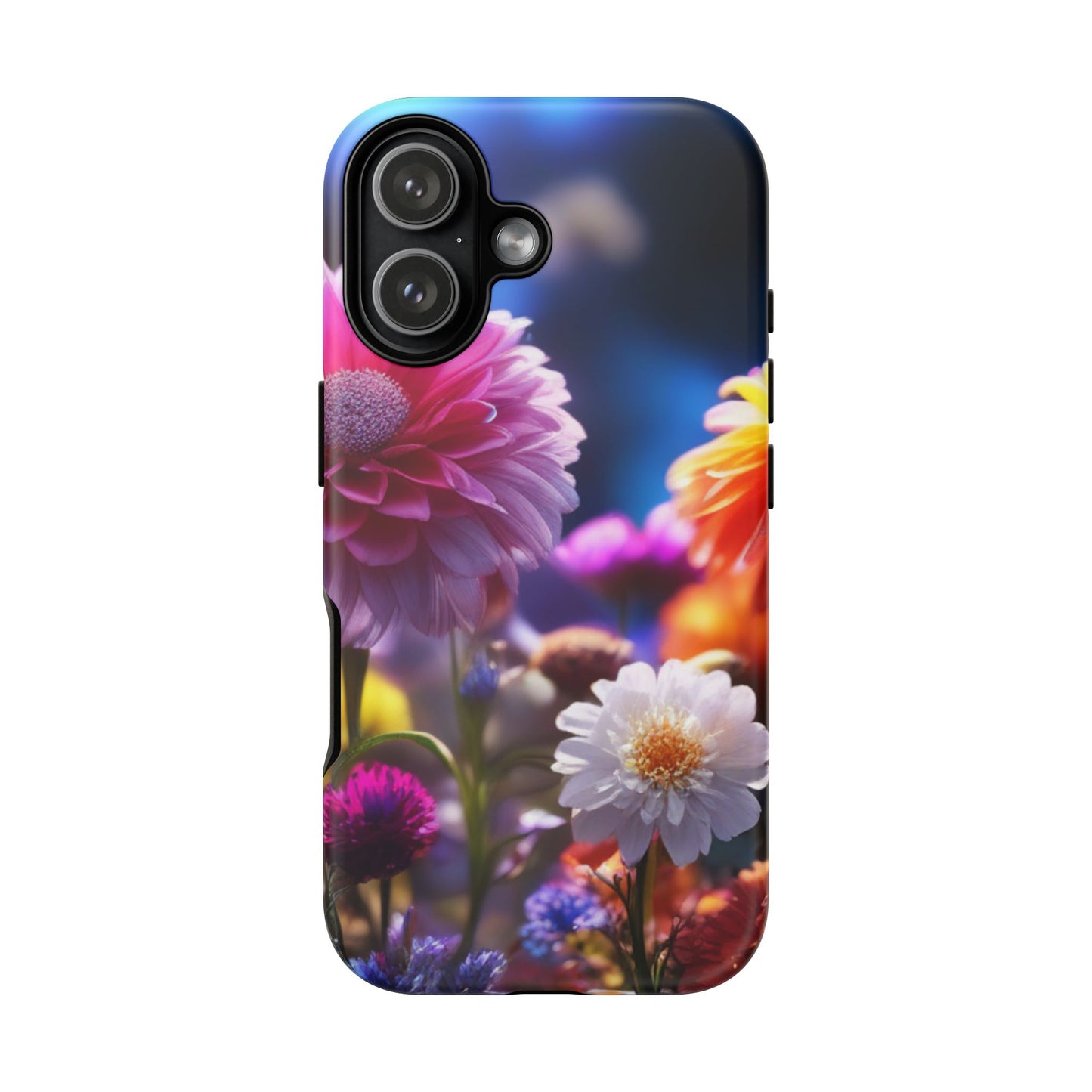 iPhone Tough Cases Phone Cases for iPhone 14\15\16\17 – Dual Layer, Matte/Glossy Finish, Wireless Charging Compatible, Floral Garden Phone Case — Vibrant Bloom Protective iPhone Cover
