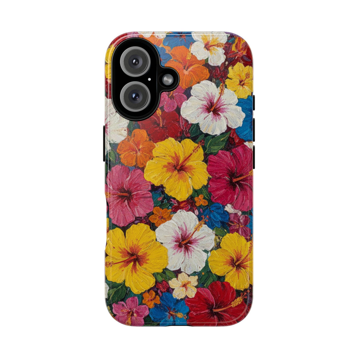 iPhone Tough Cases Phone Cases for iPhone 14\15\16\17 – Dual Layer, Matte/Glossy Finish, Wireless Charging CompatibleFloral Hibiscus Tough Phone Case — Bright Tropical Protection