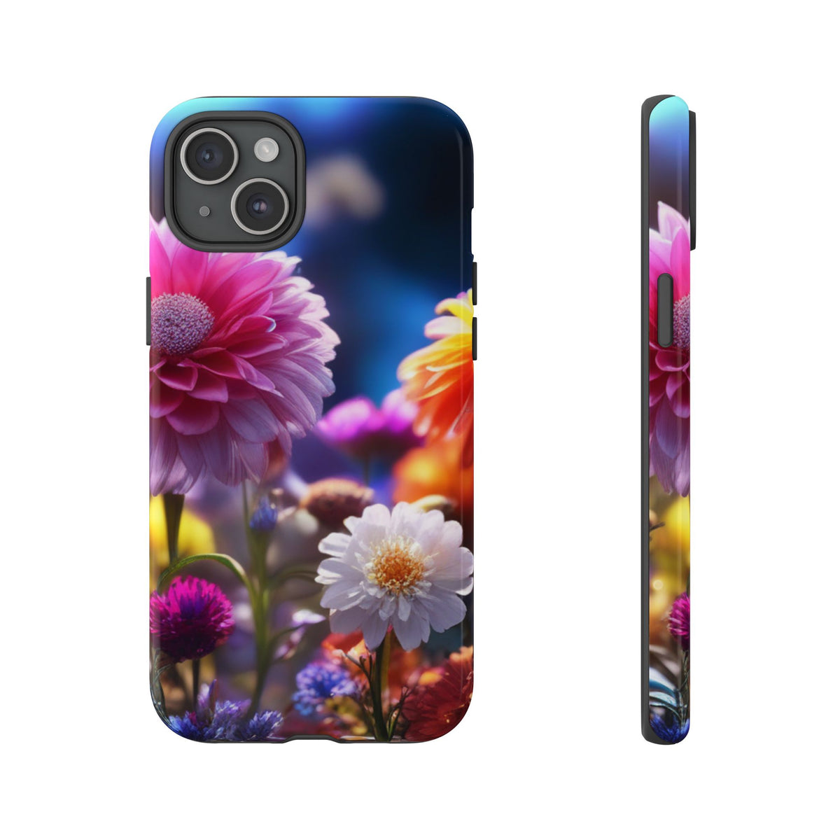 iPhone Tough Cases Phone Cases for iPhone 14\15\16\17 – Dual Layer, Matte/Glossy Finish, Wireless Charging Compatible, Floral Garden Phone Case — Vibrant Bloom Protective iPhone Cover