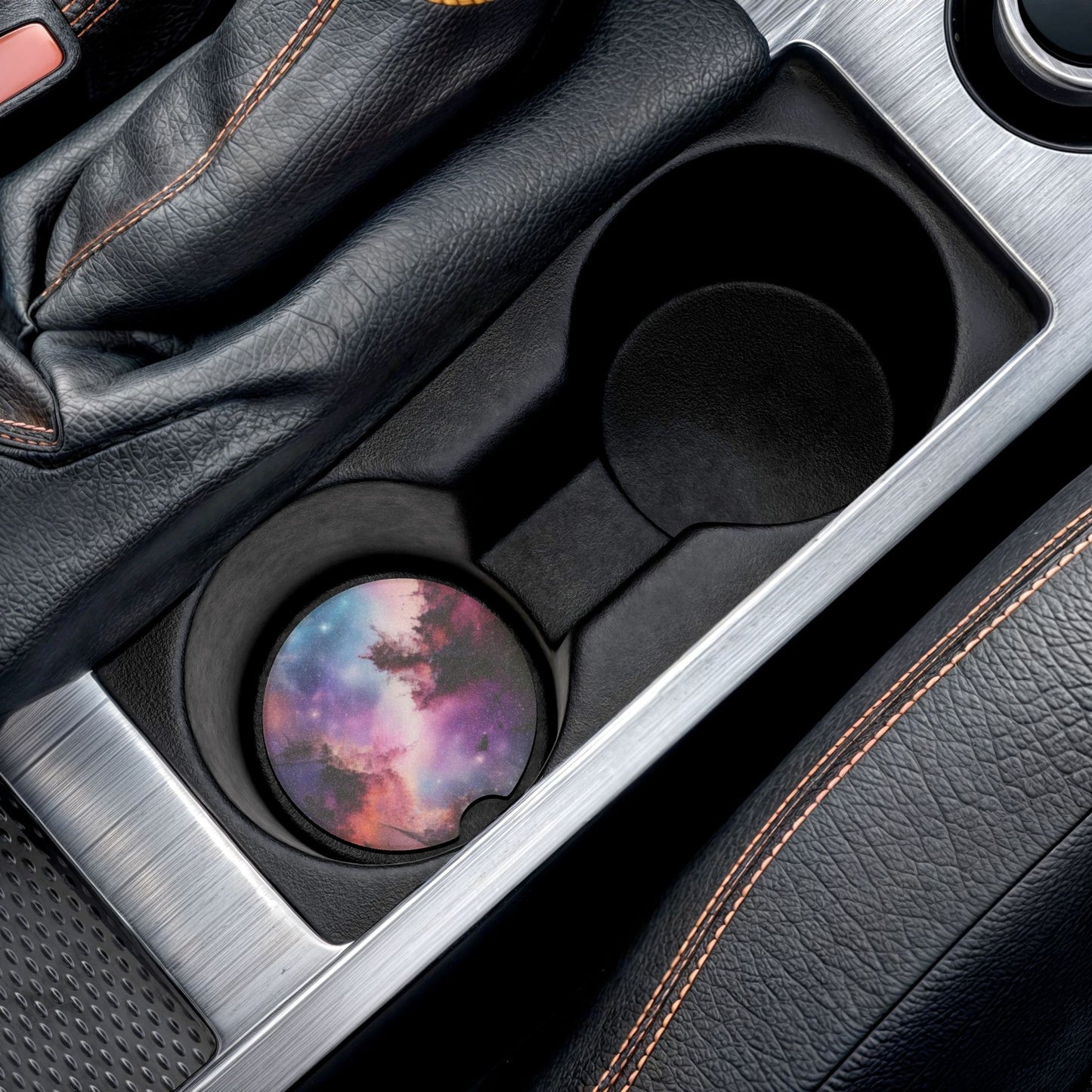 Galaxy Soapstone Car Coaster — Nebula Drink Holder for Cars