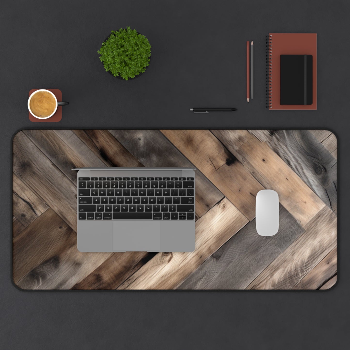 Large Gaming Mouse Pad – Premium Mouse Pad & Tech Accessory for Home & Office, Premium Desk Mat, Gaming Mouse Pad, Non-slip, Rustic Herringbone Wood Pattern Desk Mat — Vintage Office Mouse Pad, XL...