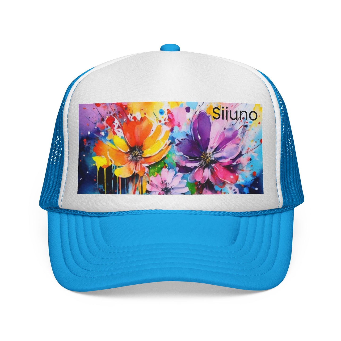 Vibrant Floral Trucker Cap - Colorful Summer Hat for Outdoor Fun