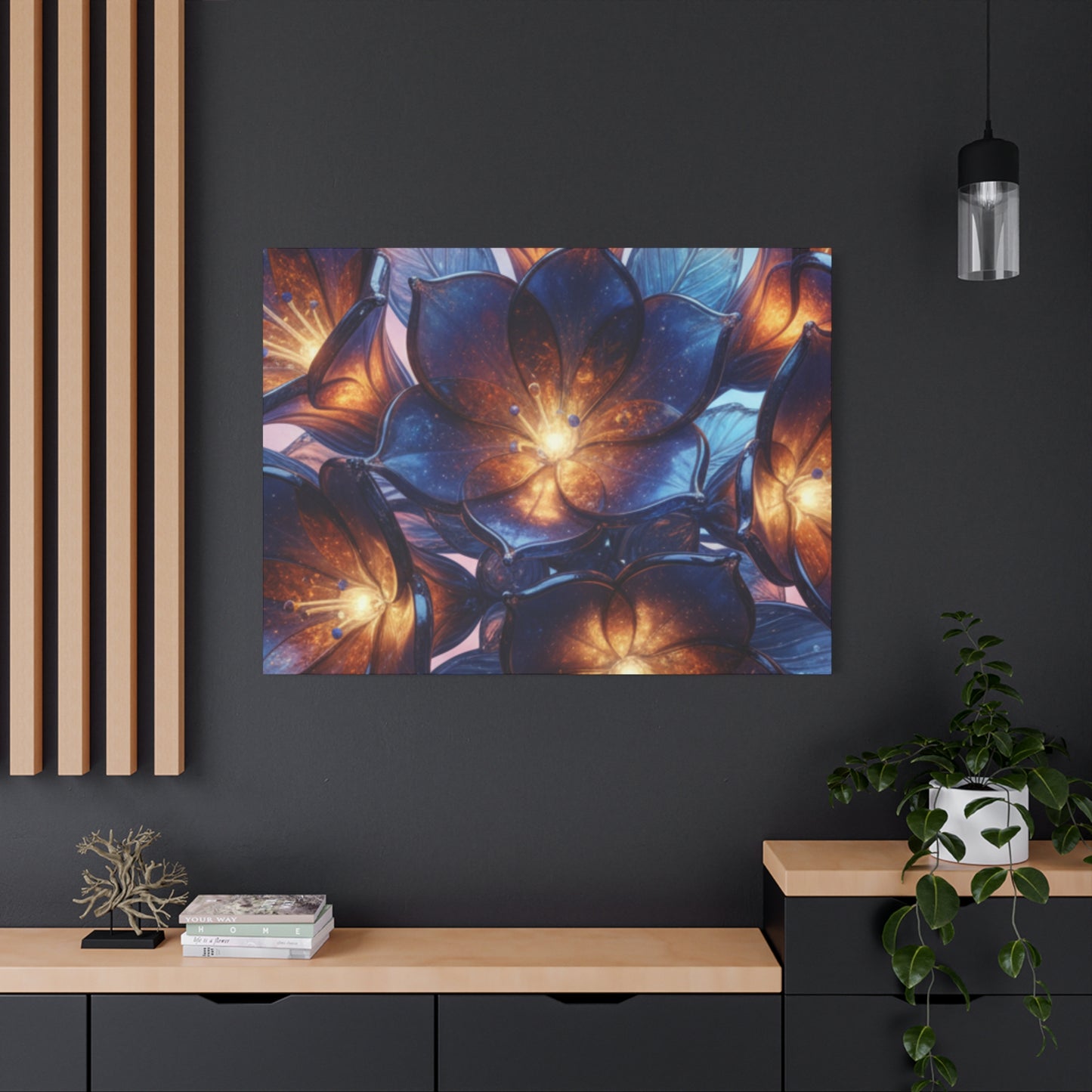 Canvas Print – Modern Wall Art, Matte Canvas, Ready to Hang, Home & Office Décor, Modern Wall Décor, Floral Canvas Wall Art — Illuminated Blossom Matte Stretched Print